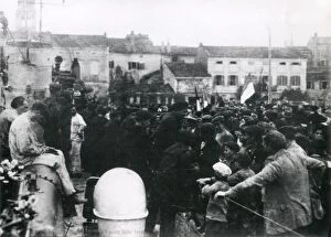 Images Dated 4th October 2011: Italian torpedo boat crew occupying a port, post-WW1