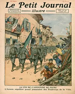 Nationalist Prints: Italian troops force the revolutionary nationalist Gabriele D'Annunzio and his troops out of Fiume