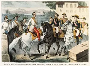 Conference Prints: Italian Unification (1859). Meeteng between Francis