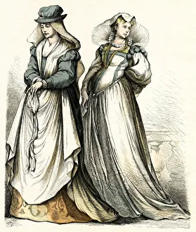 Images Dated 1st February 2019: Two Italian women in costume