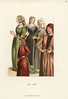 Novella Collection: Italian womens costumes from the mid 15th century