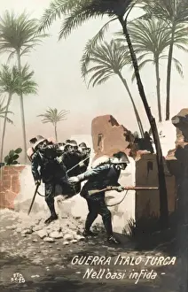 Search Prints: Italo-Turkish War (1911-12) - Italian troops search an Oasis