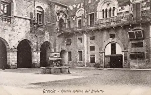 Court Yard Prints: Italy - Brescia - Courtyard of the Broletto