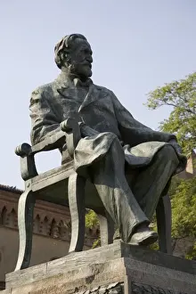 Verdi Prints: ITALY. Busseto. Statue of Giuseppe Verdi. Sculpture