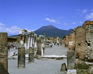 Campanian Collection: ITALY. CAMPANIA. NAPLES. Pompeii. Forum and Vesuvius
