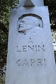 Geographic Collection: ITALY. Capri. Capri Island. Statue of Lenin in