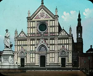 Slides Collection: Italy - The Church of Santa Croce, and Statue of Dante, Flor