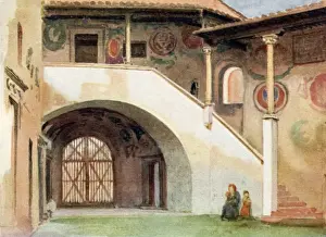 Stairway Prints: Italy - The Court of the Palazzo Pubblico, Certaldo