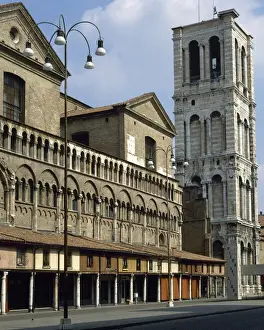 Italy. Ferrara. Emilia-Romagna. Cathedral. The bell tower. 15