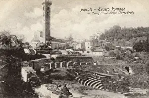 Fiesole Prints: Italy - Fiesole - Roman Theatre and Belltower