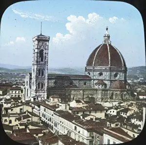 Campanile Prints: Italy - Florence - Cathedral and Campanile from Palazzo Vecc
