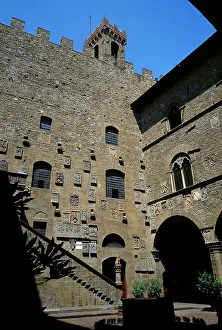 Civil Architecture Prints: Italy, Florence. Palazzo del Bargello. Inner courtyard