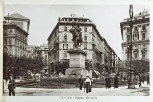 Genoa Prints: Italy, Genoa - Piazza Corvetto