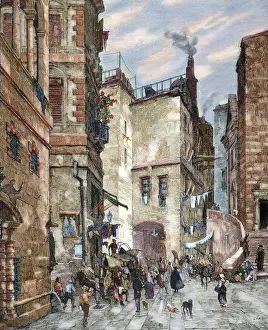 Genoese Prints: Italy. Genoa. Saint Lucas street