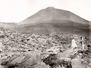 Italy - lava on Mount Vesuvius, volcano, Naples
