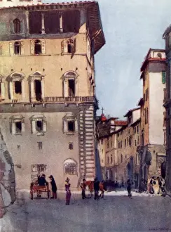 Firenze Prints: Italy - Loggia of the Palazzo Vecchio and Via de Leoni