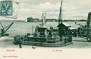 Fountain Prints: Italy - Messina, Sicily - Statue of Neptune