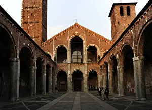 Chruch Prints: Italy. Milan. Basilica of St. Ambrose. Consagred in 379. Rom