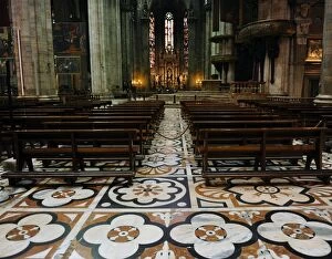 Italy. Milan. Cathedral. Polychromed marble mosaics from Can