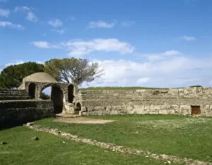 Italy. Paestum. Roman Amphitheater. Gateway