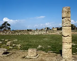 Salerno Prints: Italy. Paestum. Roman Forum. Ruins. Campania. Southern Italy