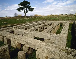 Grecia Prints: Italy. Paestum. Sanctuary of Fortuna Virilis. Pool. 3rd cent