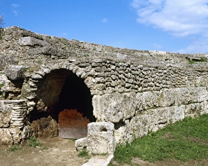 Amphitheater Collection: Italy. Paestum. Walls of Roman Amphitheater