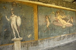 ITALY. Pompeii. Frescoes in the House of Venus in
