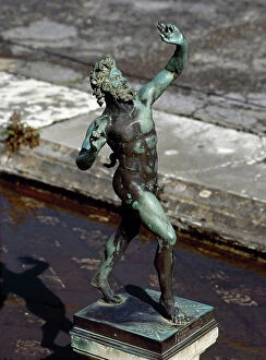 Campania Collection: Italy, Pompeii. Statue of Dancing Faun (copy)