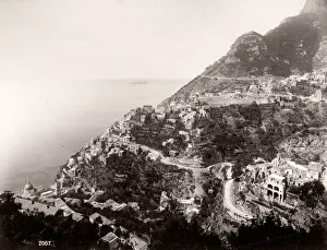 Italy - Positano, cliffs and Mediterrranean Sea