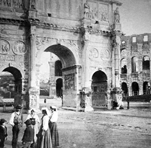 Pre 1900 Prints: Italy Rome Arch of Constantine pre-1900