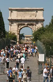 Italy. Rome. Arch of Titus. Triumphal arch, located on the V