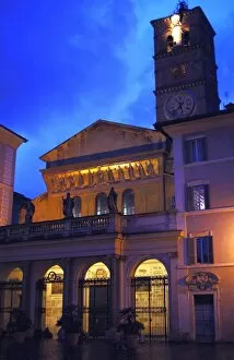 Italy. Rome. Basilica of Our Lady in Trastevere. Facade