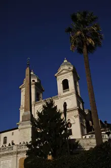 Trinita Prints: Italy. Rome. Church of the Trinita dei Monti and the Sallust