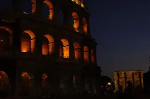 Iconic Prints: Italy. Rome. The Colosseum. 1st century A. C. Nocturnal view
