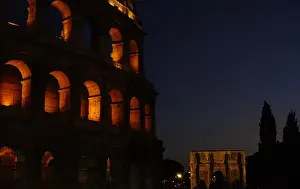 Italy. Rome. The Colosseum. 1st century A. C. Nocturnal view