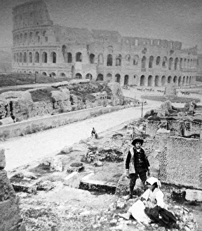 Pre 1900 Prints: Italy Rome Colosseum pre-1900