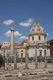 Images Dated 9th August 2005: Italy. Rome. Forum of Trajan. Trajans Column, ruins of Basi