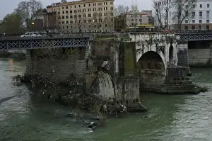 Cityscape Prints: Italy. Rome. Pons Aemilius (Ponte Emilio) or Broken Bridge (