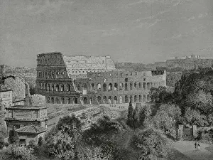 Italy, Rome. Ruins of the Colosseum or Flavian Amphitheater