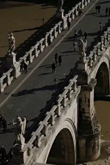 Images Dated 8th March 2009: Italy. Rome. Saint Angelo Bridge (1668-1671). Aerial view