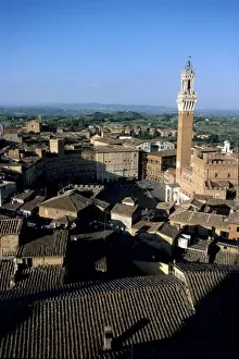 Sienese Prints: ITALY. Siena. General view of the city with Piazza