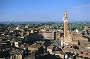 Sienese Prints: ITALY. Siena. Mangia Tower and Piazza del Campo