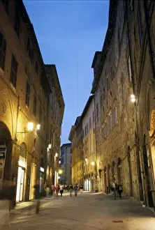 Sun Set Prints: ITALY. Siena. Streets of the city center at sunset
