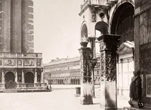 Histort Prints: Italy - St Marks Square in Venice - Duomo and Campanile
