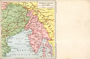 Coast Line Prints: Italy - Venice - Map of the local region