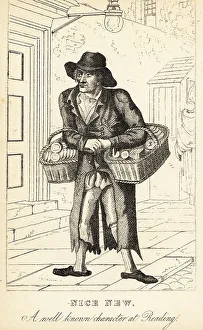 Memoirs And Anecdotes Prints: Itinerant cake-seller with baskets of cakes, 18th century