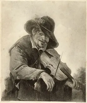 The Itinerant Musician'- a Flemish fiddler. Date: 17th Century