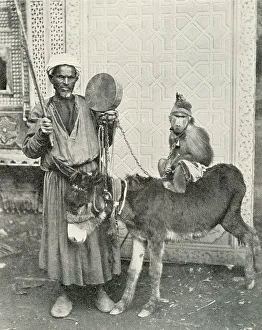 Itinerant Prints: Itinerant musician with monkey and donkey, Cairo, Egypt