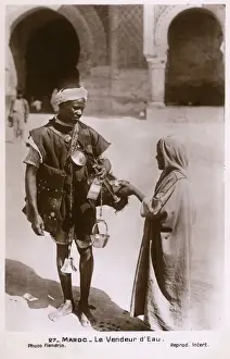 Satchel Prints: Itinerant Street Water Seller - Morocco